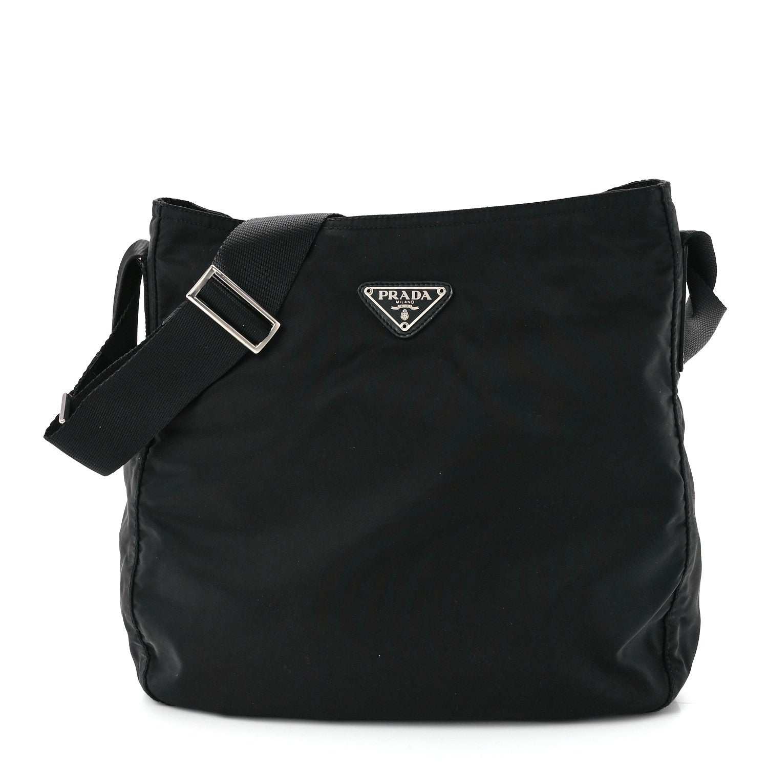 Prada Nylon Flat Messenger Bag Black 1 of 11
