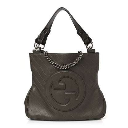 Gucci Sakai Be Green Calfskin Diagonal Stitched Small Blondie Tote Craclet Brown 1 of 9