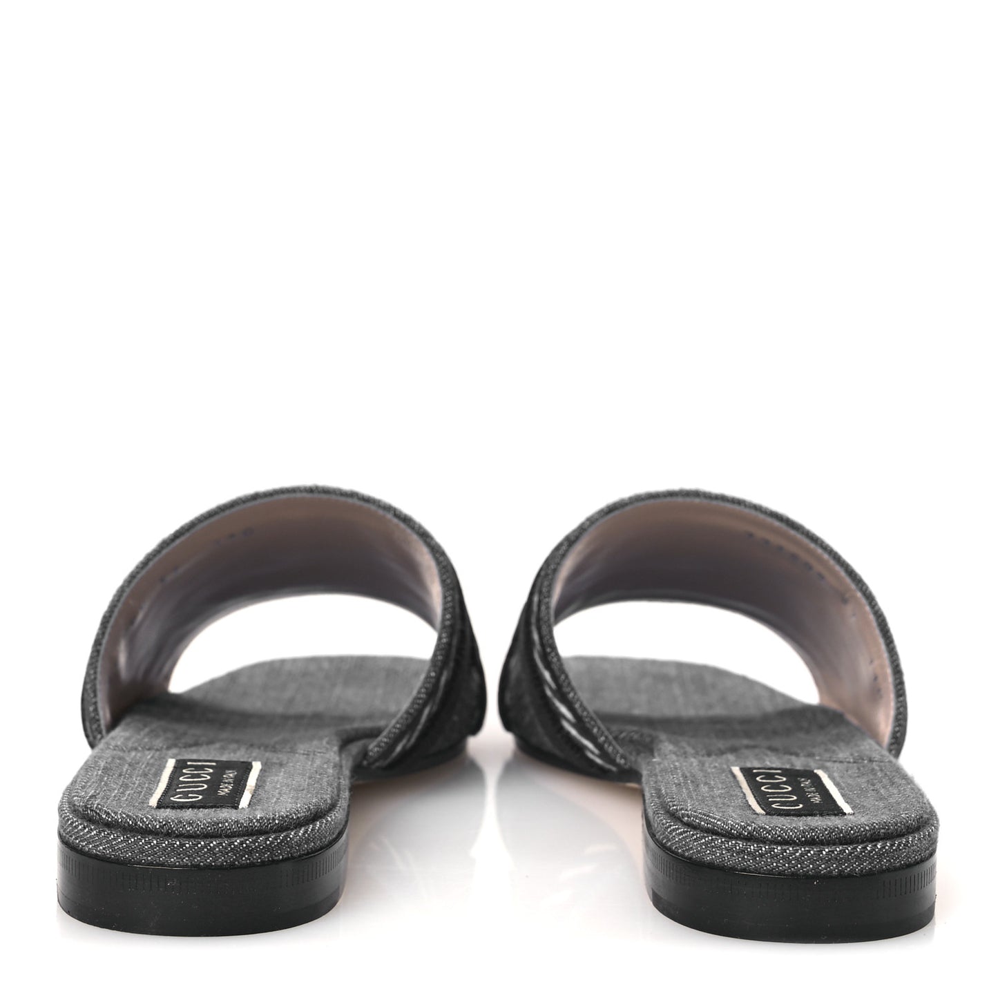 Plain Spain Denim Logo Slide Sandals 37 Light Blue
