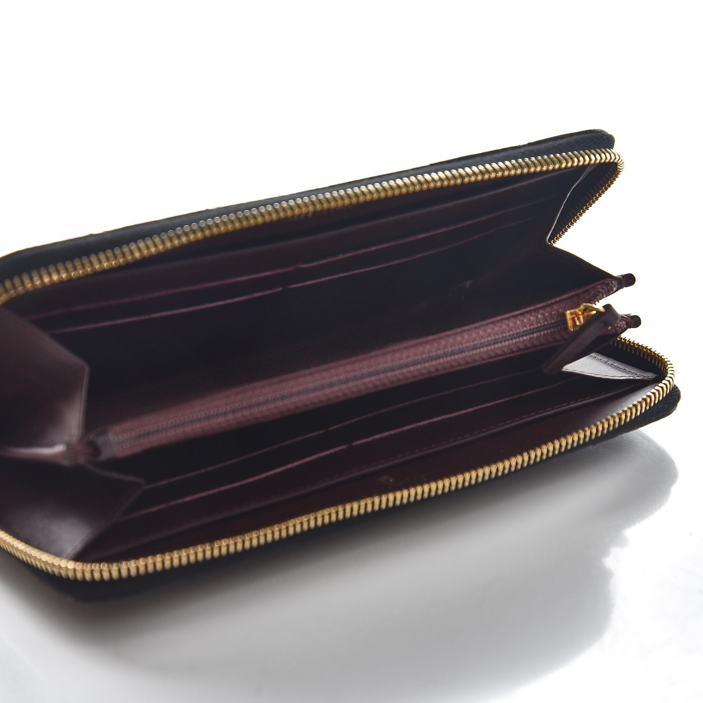 Caviar Quilted Large Gusset Zip Around Wallet Black