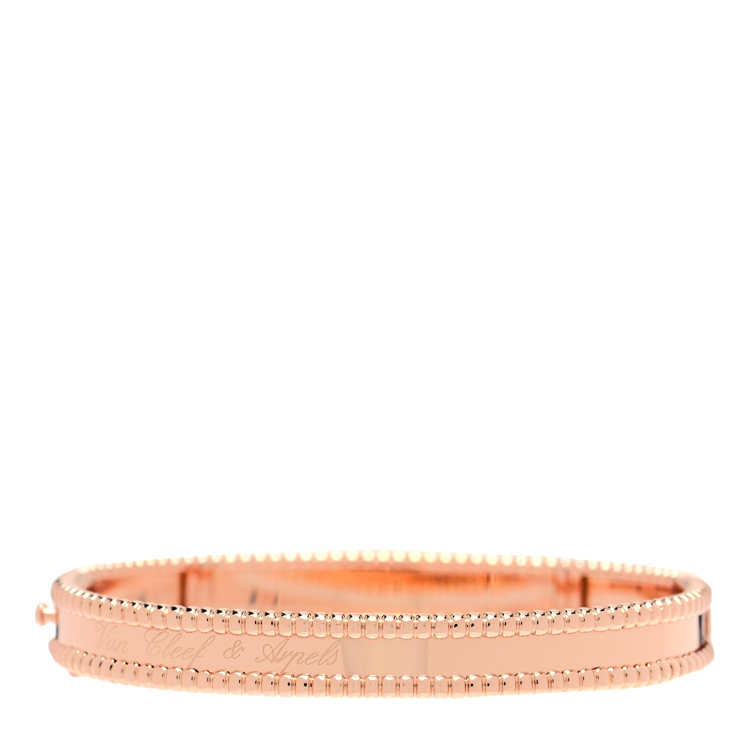 Van Cleef & Arpels 18K Rose Gold Perlee Signature Bangle Bracelet M 1 of 4