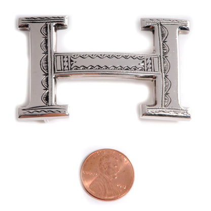Hermes Sterling Silver Touareg 32mm H Belt Buckle 2 of 5
