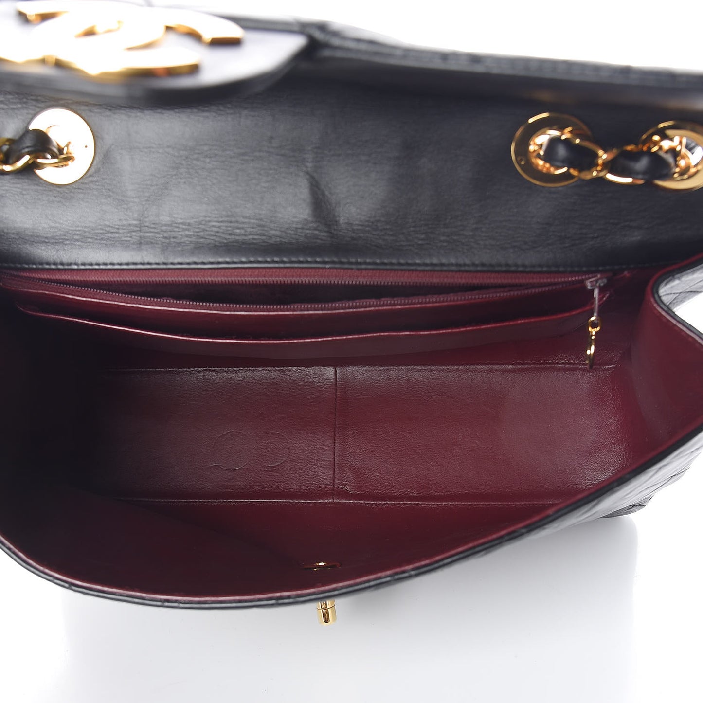 Lambskin Quilted XL Jumbo Single Flap Black