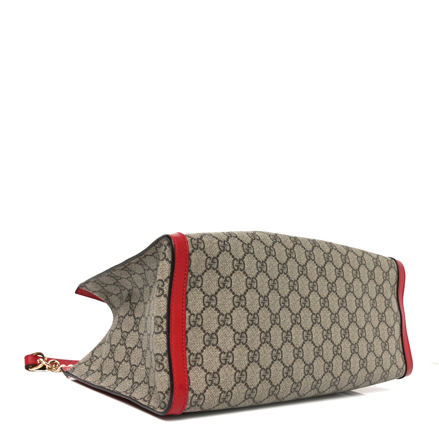 Gucci GG Supreme Monogram Medium Padlock Tote Hibiscus Red 4 of 10
