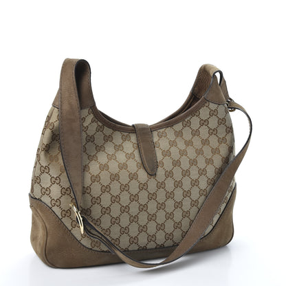 Gucci Monogram Web Medium Jackie O Hobo Brown 2 of 9