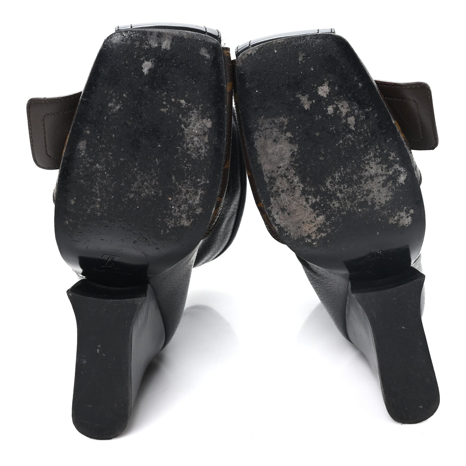 Louis Vuitton Calfskin Monogram Patti Wedge Half Boots 39 Black 6 of 10