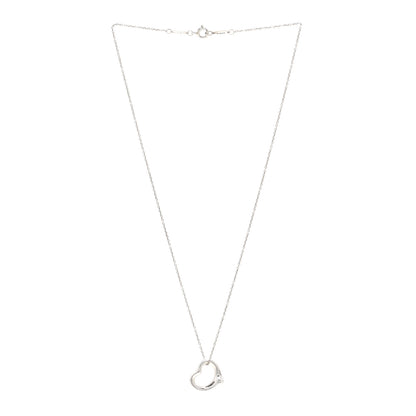 Tiffany Sterling Silver 16mm Elsa Peretti Open Heart Pendant Necklace 3 of 4