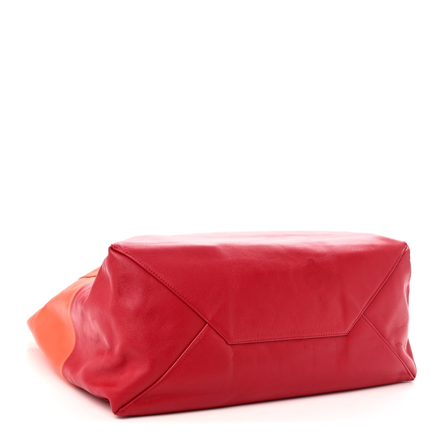Celine Lambskin Horizontal Bi-Color Cabas Orange Magenta 4 of 9