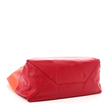 Celine Lambskin Horizontal Bi-Color Cabas Orange Magenta 4 of 9