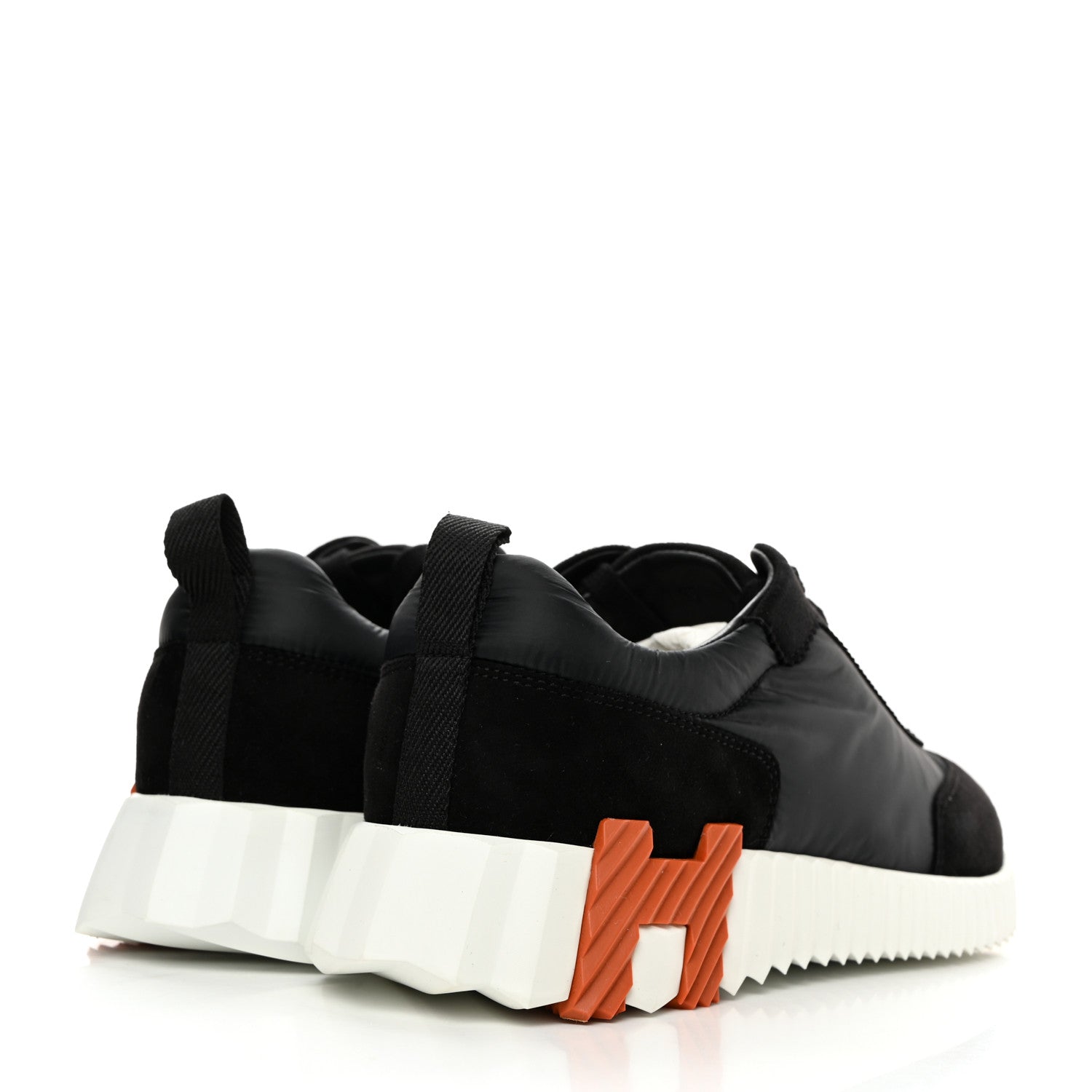 Hermes Parachute Fabric Suede Goatskin Womens Bouncing Sneakers 38 Black 4 of 8