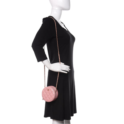 Chanel Iridescent Caviar Quilted Round Clutch With Chain Pink 2 of 10