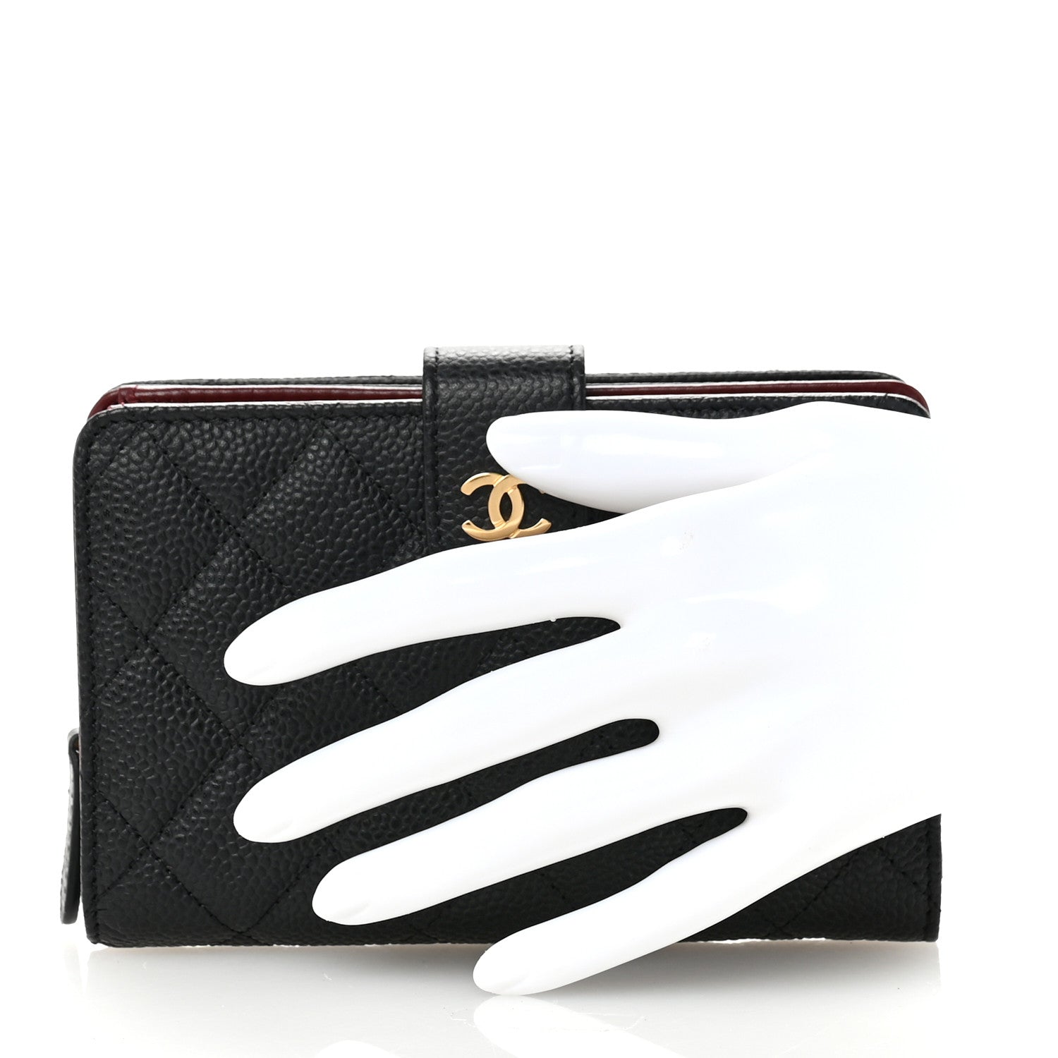 Chanel Caviar Quilted Zipped Pocket Wallet Black 2 of 8