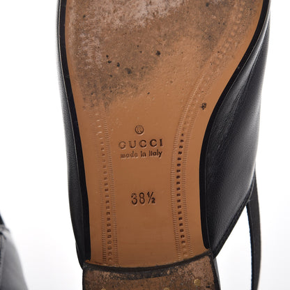 Gucci Nappa Womens Horsebit Slingback Slippers 38.5 Black 8 of 13