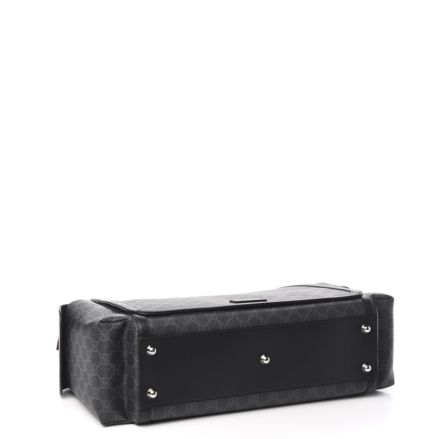 Gucci GG Supreme Monogram Web Messenger Diaper Bag Black Grey 4 of 11