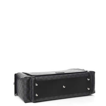 Gucci GG Supreme Monogram Web Messenger Diaper Bag Black Grey 4 of 11