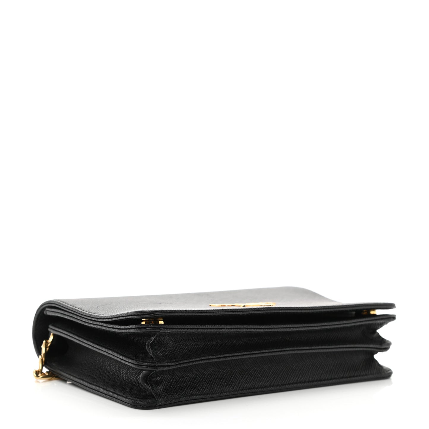 Saffiano Chain Wallet Black