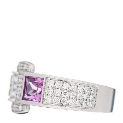 Piaget 18K White Gold Diamond Pink Sapphire Miss Protocol Ring 54 6.75 3 of 6