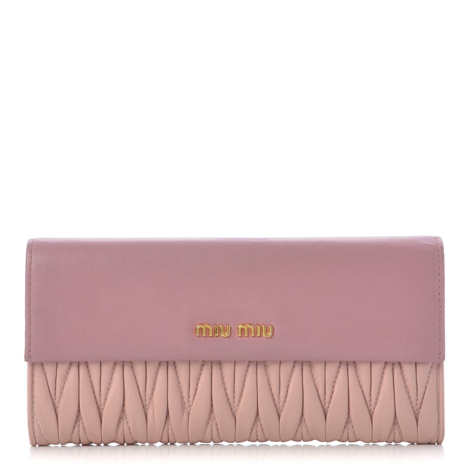 Miu Miu Nappa Matelasse Bicolor Wallet Loto Orchidea 1 of 10