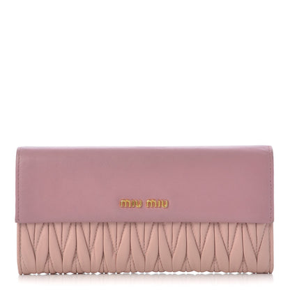 Miu Miu Nappa Matelasse Bicolor Wallet Loto Orchidea 1 of 10