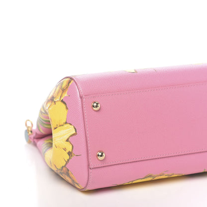 Dolce & Gabbana Dauphine Pineapple Print Small Miss Sicily Satchel Rosa 7 of 10