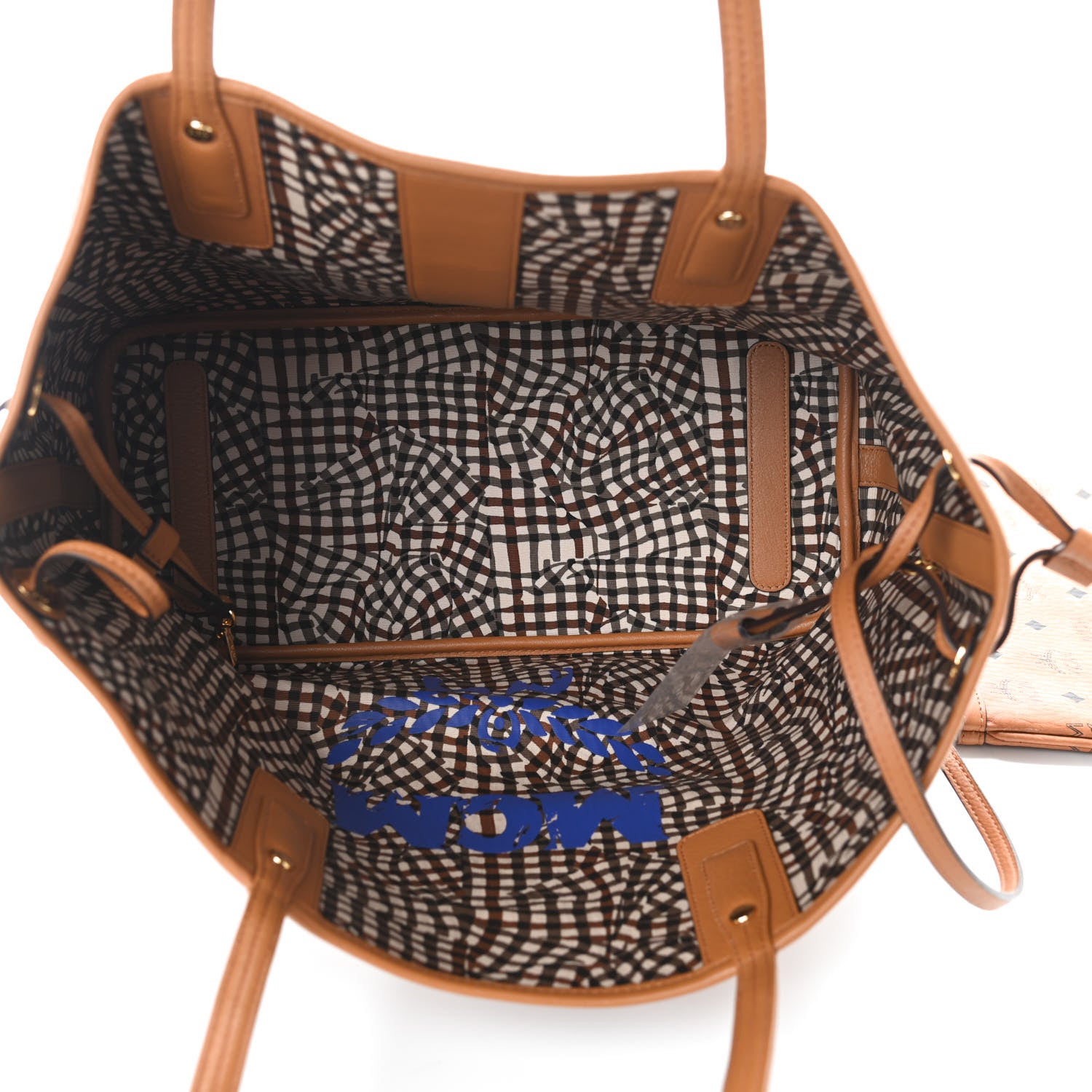MCM Visetos Medium Liz Reversible Shopper Tote Cognac 8 of 13