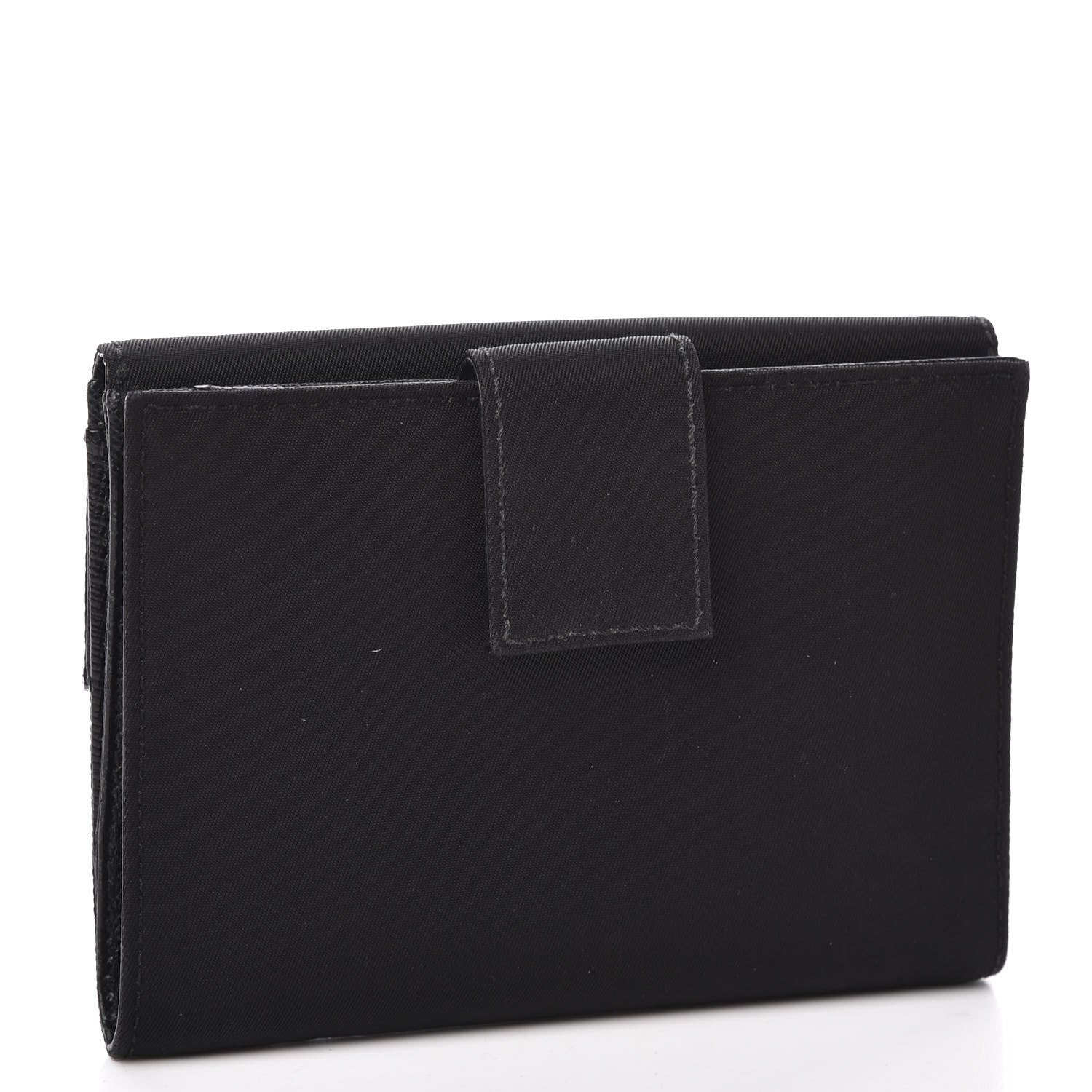 Prada Tessuto Nylon French Wallet Black 2 of 10