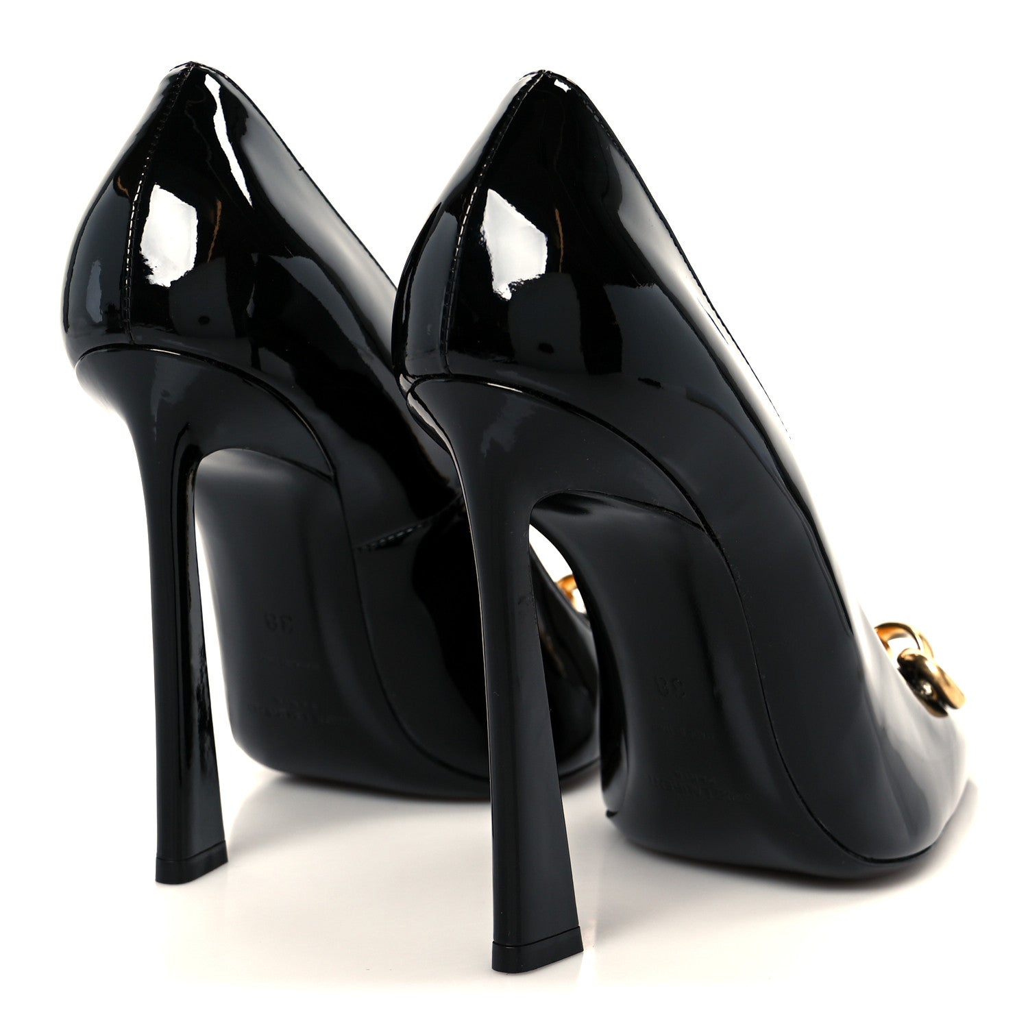 Saint Laurent Vernice Grupy Silvana 110mm Pumps 38 Oro Antico Black 5 of 10