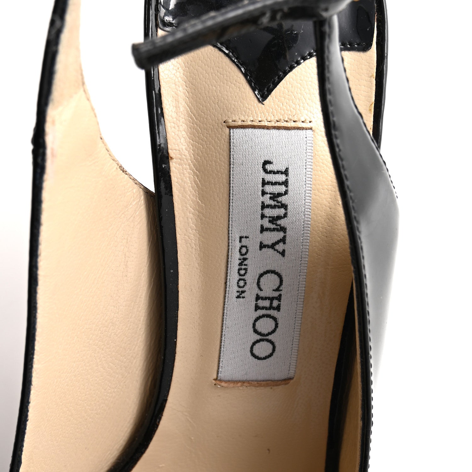 Jimmy Choo Patent Nova 100 Slingback Peep Toe Pumps 39.5 Black 8 of 8