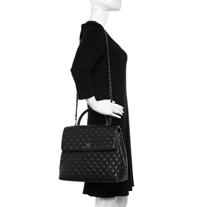Chanel Caviar Quilted Large Coco Handle Flap Black 2 of 9