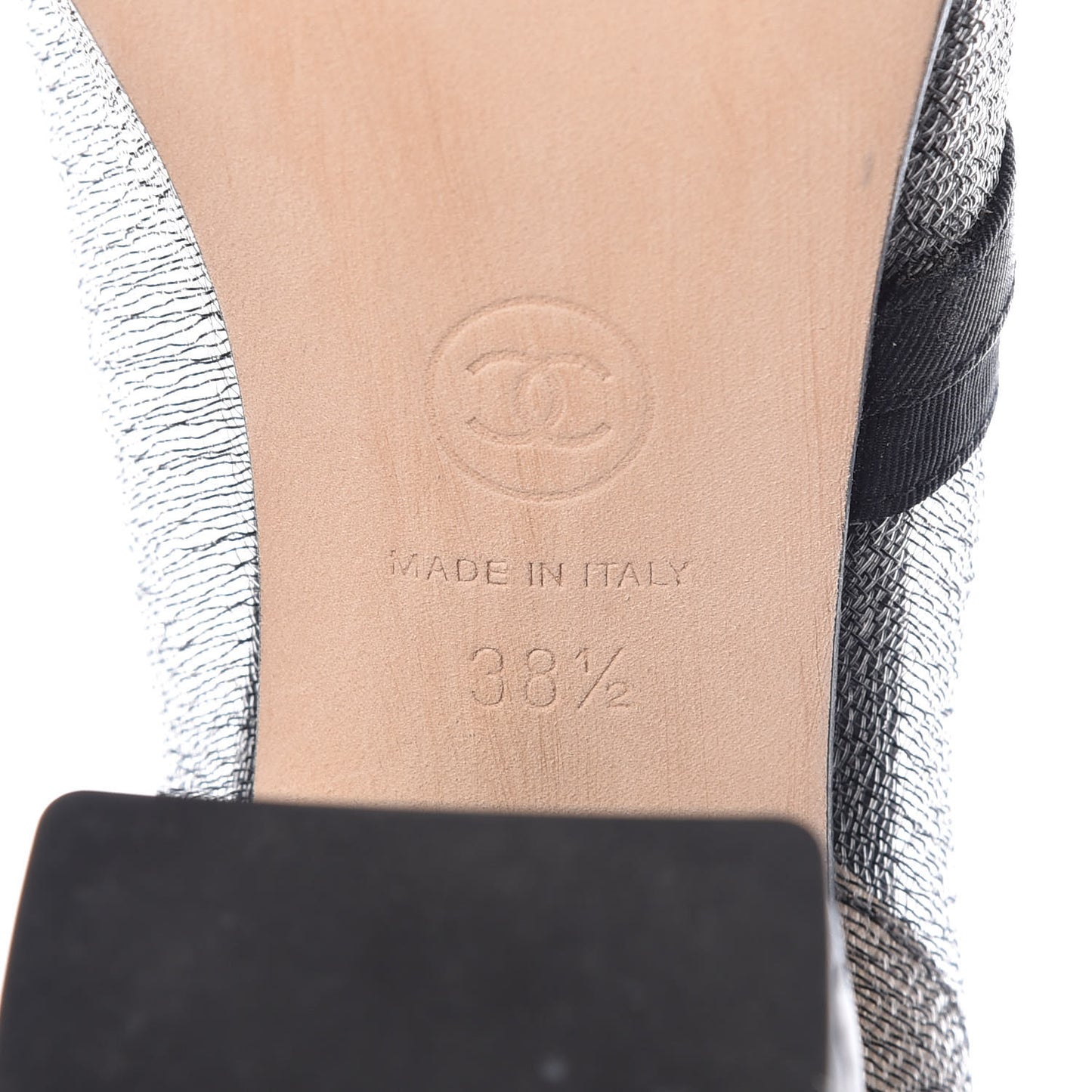 Mesh Grosgrain Cap Toe Short Boots 38.5 Grey Black