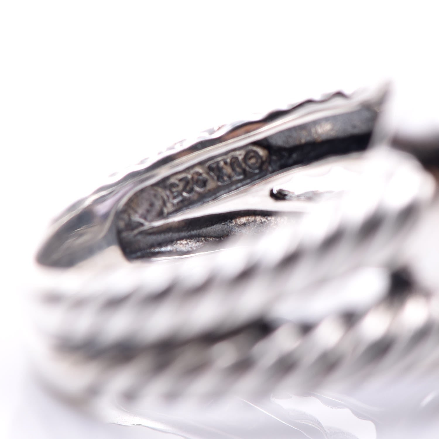 David Yurman Sterling Silver Diamond Amethyst 11mm Albion Ring 53 6.5 6 of 6