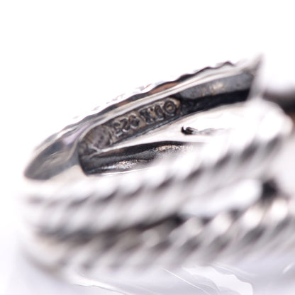 David Yurman Sterling Silver Diamond Amethyst 11mm Albion Ring 53 6.5 6 of 6
