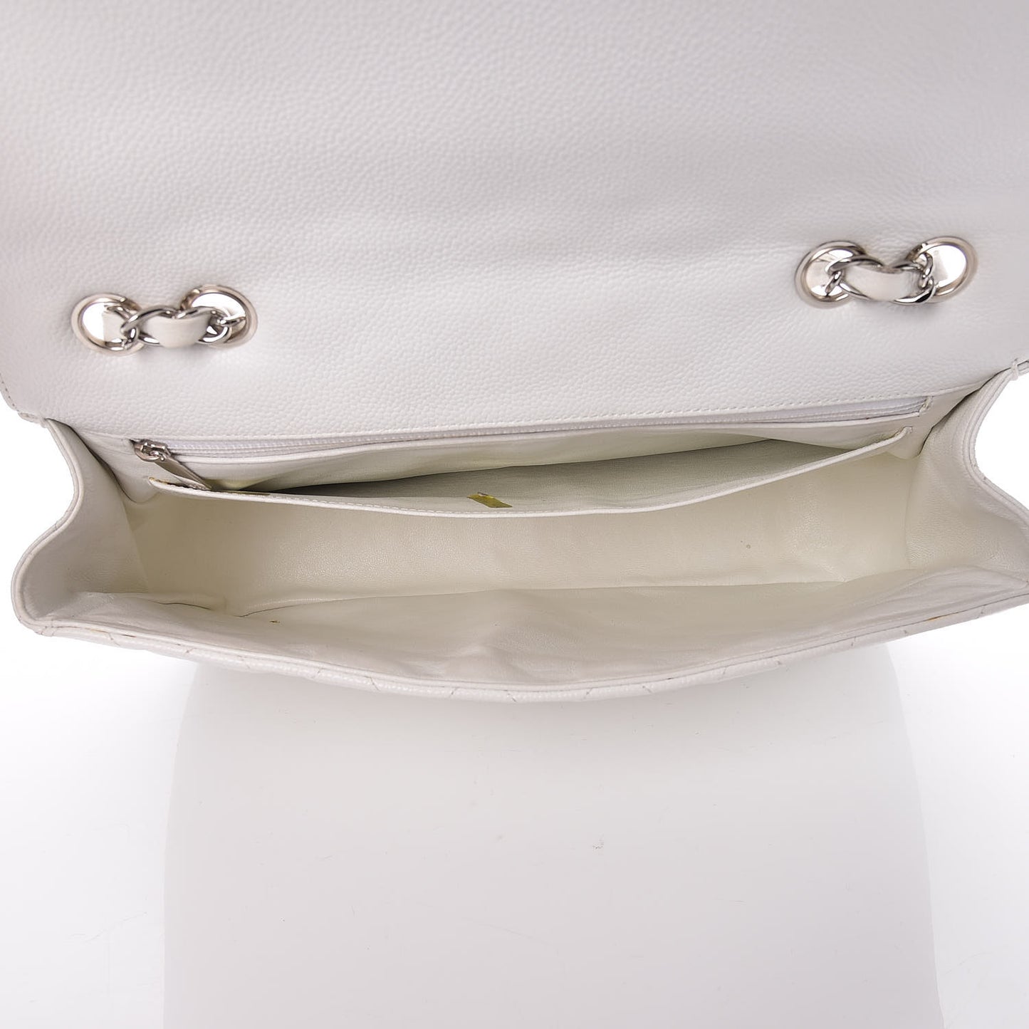 Caviar Quilted Jumbo Single Flap White