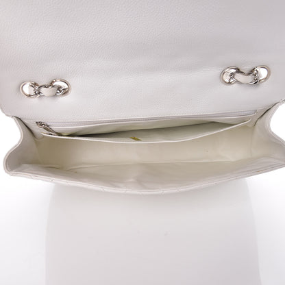 Chanel Caviar Quilted Jumbo Single Flap White 7 of 14