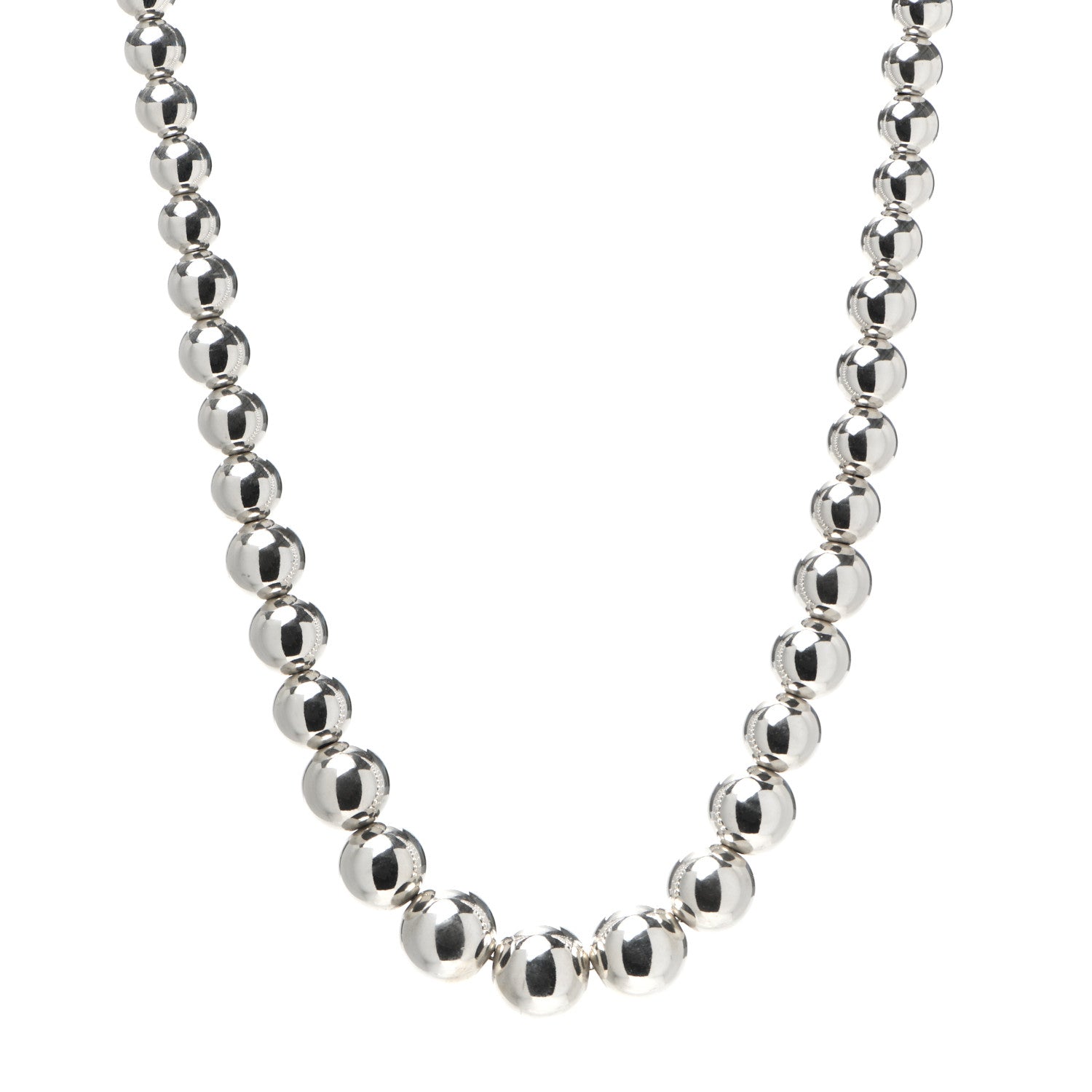Tiffany Sterling Silver HardWear Graduated Ball Necklace 1 of 4