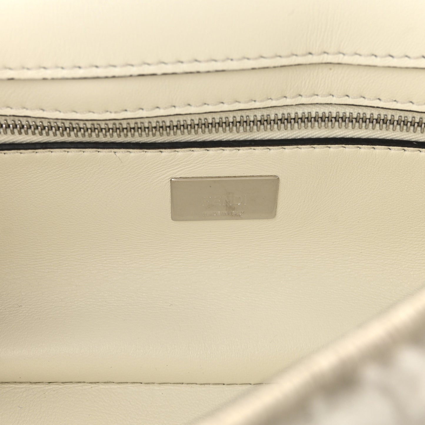 Sheepskin Crystal Beaded Baguette White