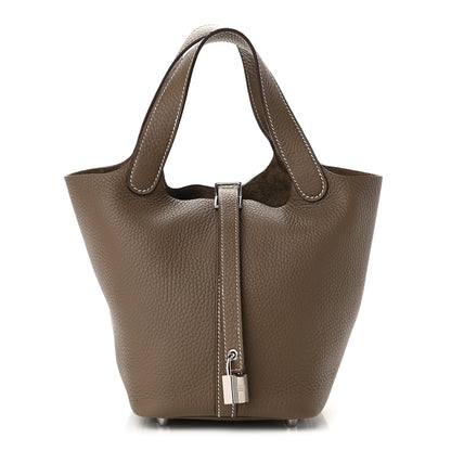 Hermes Taurillon Clemence Picotin Lock 18 PM Etoupe 1 of 8