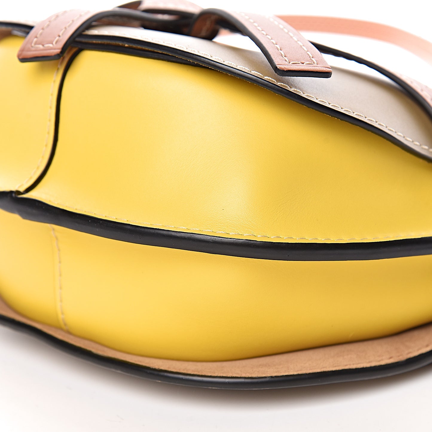 Calfskin Small Gate Crossbody Bag Mocca Yellow Pecan