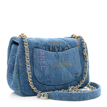 Chanel Denim Quilted Mini Denim Mood Rectangular Flap Blue Multicolor 3 of 11