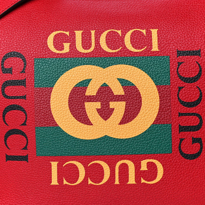 Gucci Grained Calfskin Logo Half Moon Hobo Red 6 of 9
