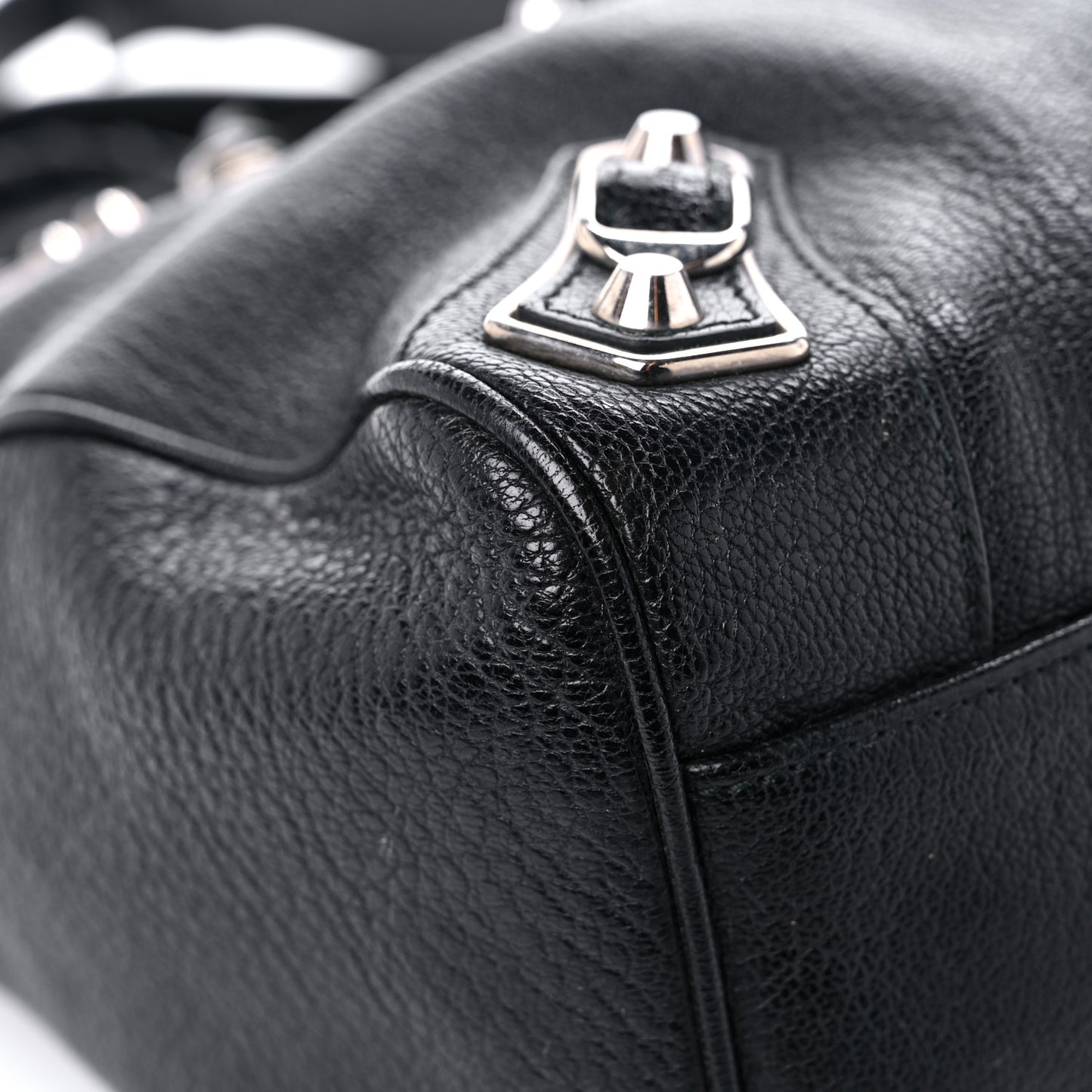 Chevre Silver Metallic Edge Hardware Velo Black