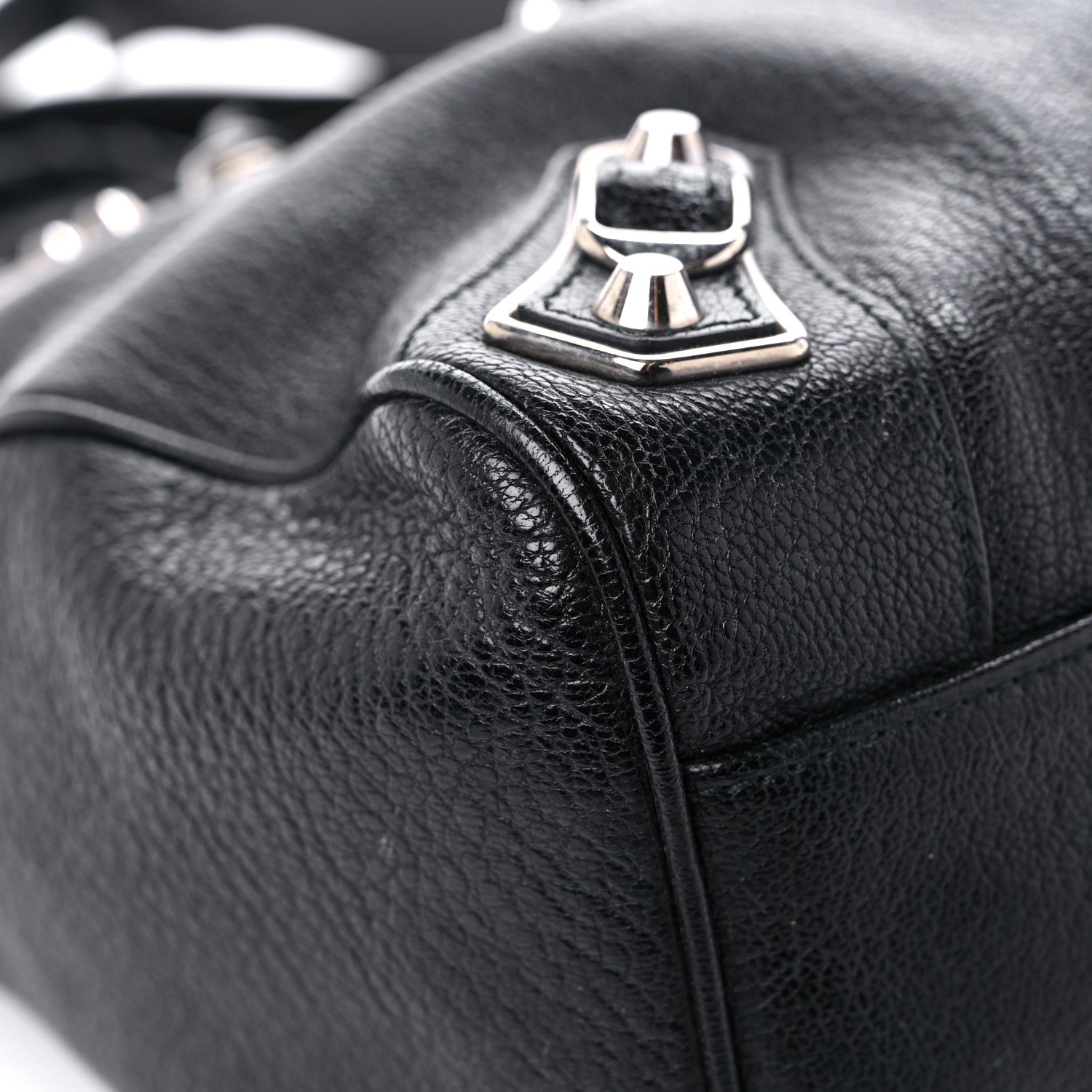 Balenciaga Chevre Silver Metallic Edge Hardware Velo Black 8 of 20
