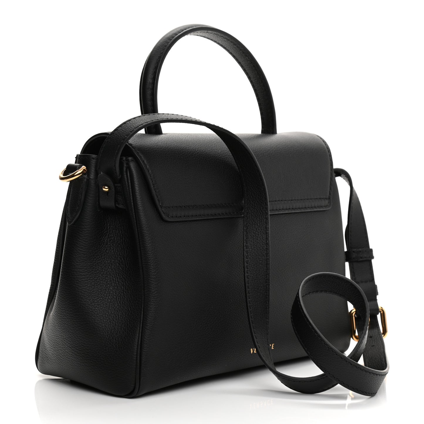Calfskin Medium La Medusa Top Handle Handbag Black