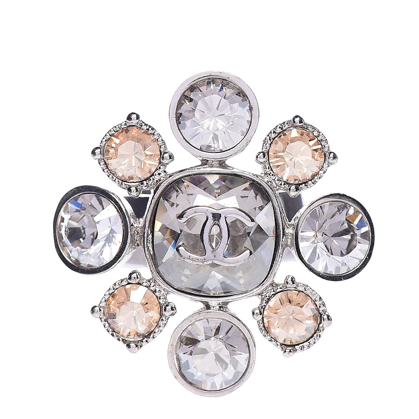 Crystal CC Ring 6.5 Silver