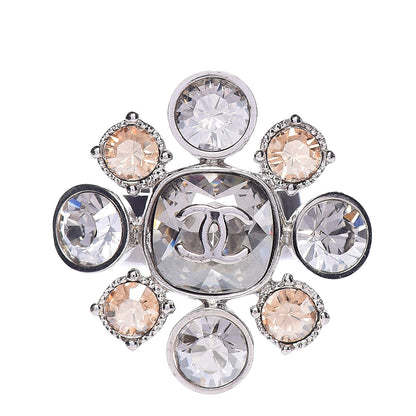 Chanel Crystal CC Ring 6.5 Silver 1 of 7