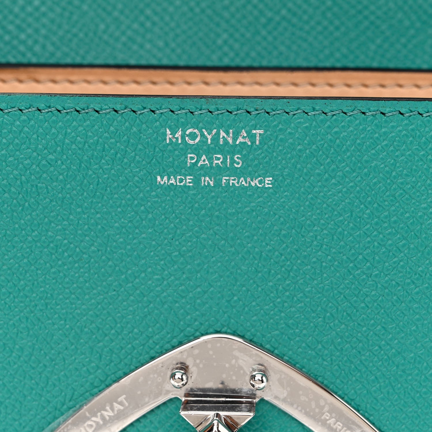 Moynat Carat Calfskin Gabrielle Clutch Turquoise 6 of 9