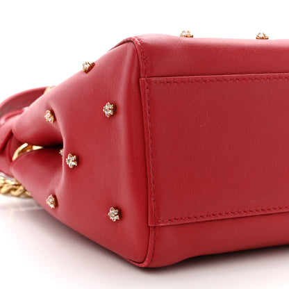 Fendi Nappa Crystal Stars Studded XS Peekaboo Iconic Satchel Fragola 11 of 18