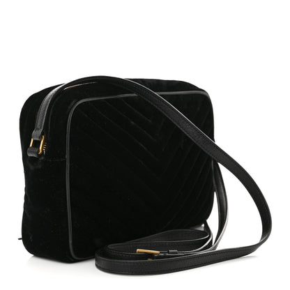 Saint Laurent Velvet Matelasse Monogram Lou Camera Bag Black 3 of 14