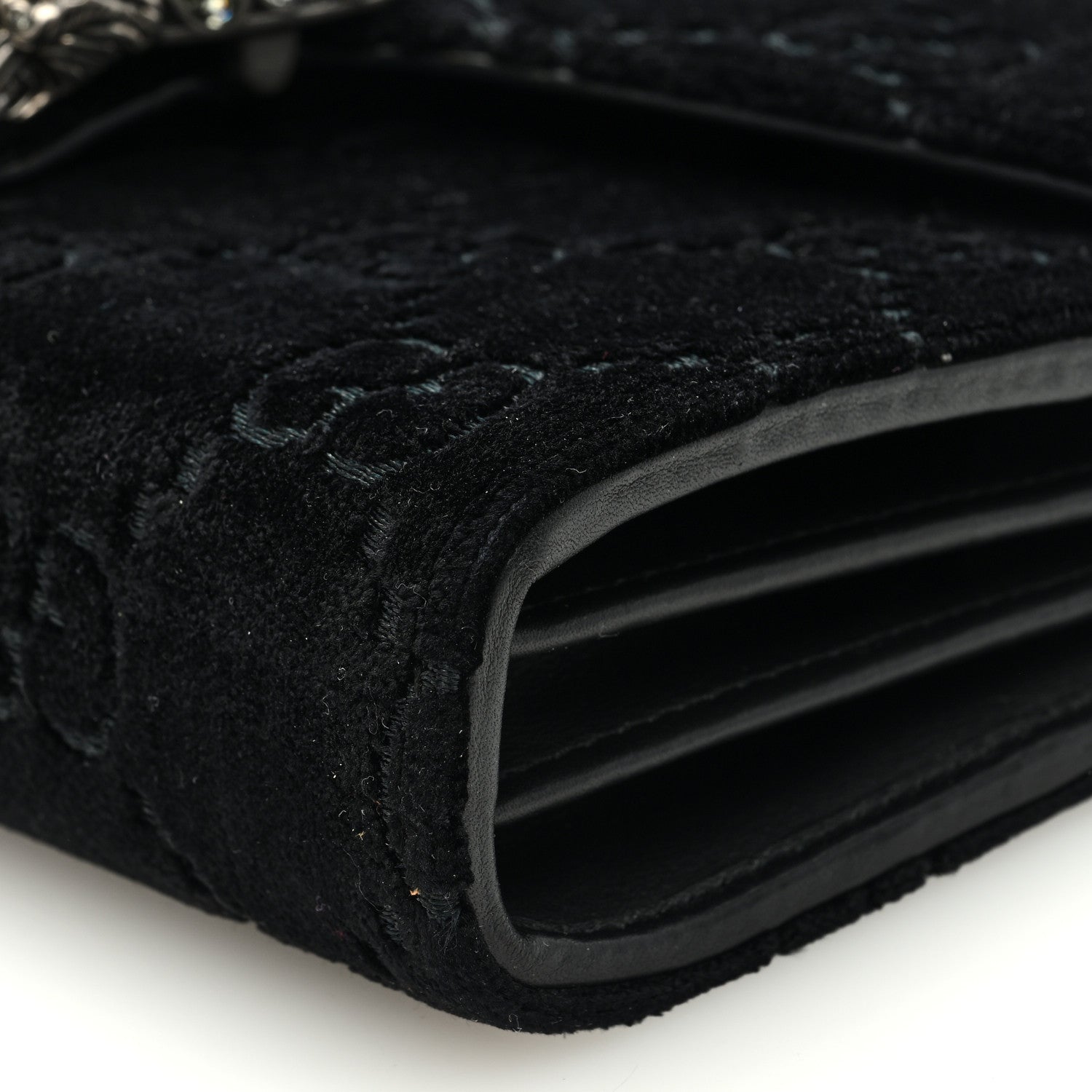 Gucci Velvet GG Monogram Mini Dionysus Chain Wallet Black 9 of 9