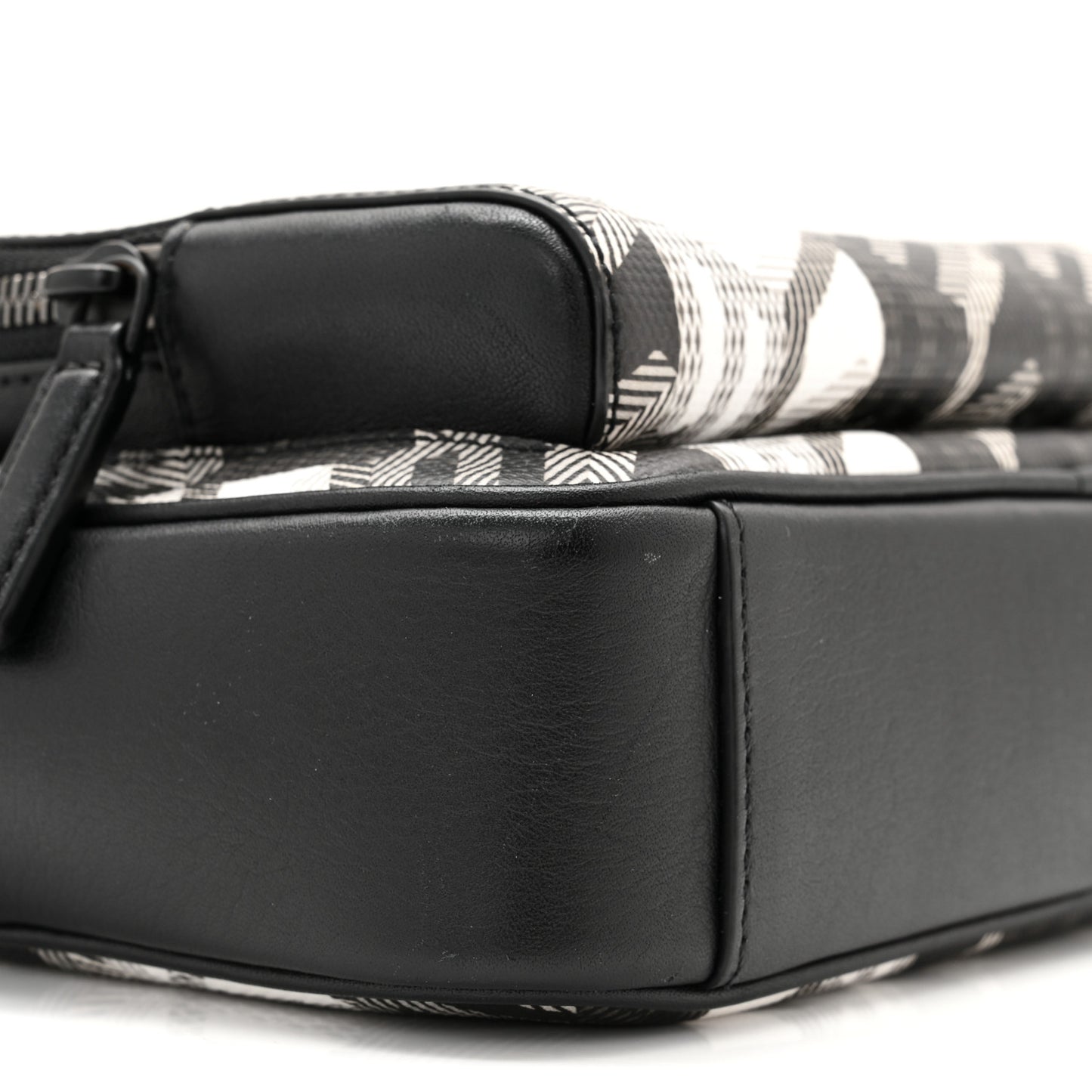 Jacquard Cubic Monogram Klassic Crossbody Bag Black White